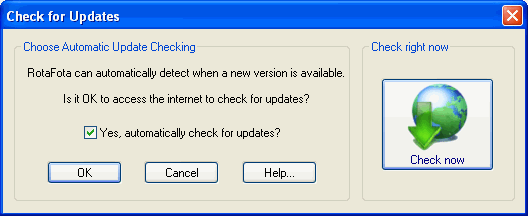 Update Checking Options dialog