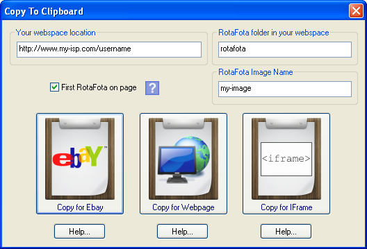 Copy to clipboard dialog