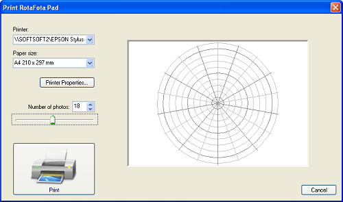 RotaFota pad printing dialog